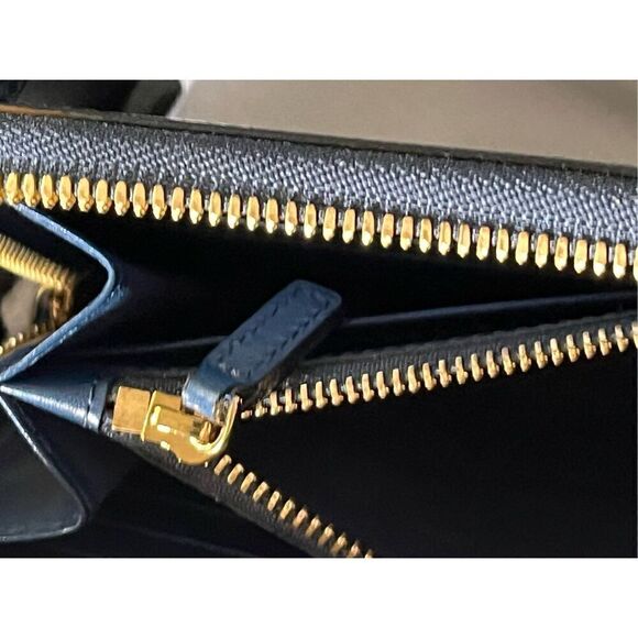 MCM Long Blue Zip Wallet with Dustbag and box. - Picture 10 of 11